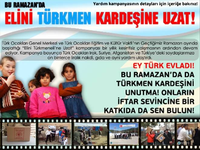 Türk Ocakları Ramazanda Türkmenler İçin Yardım Çağırısı Yaptı