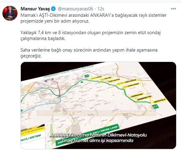 DİKİMEVİ-NATOYOLU RAYLI SİSTEM PROJESİNDE SONDAJ ÇALIŞMALARINA BAŞLANDI