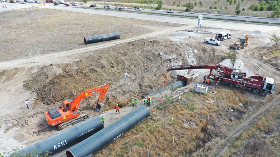  İVEDİK-POLATLI İÇME SUYU HATTININ 21 KİLOMETRESİ TAMAMLANDI   