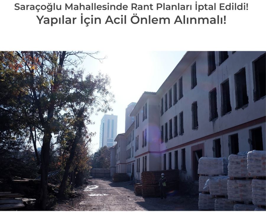 Saraçoğlu Mahallesinde Rant Planları İptal Edildi!