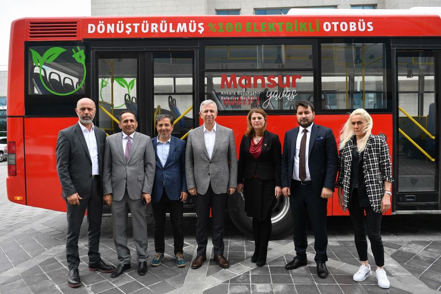 DİZELDEN DÖNÜŞTÜRÜLMÜŞ YÜZDE 100 ELEKTRİKLİ OTOBÜSLERİ YOLA ÇIKMAYA HAZIR