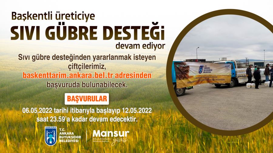 ABB’NİN ÇİFTÇİLERE SIVI GÜBRE DESTEĞİ DEVAM EDİYOR