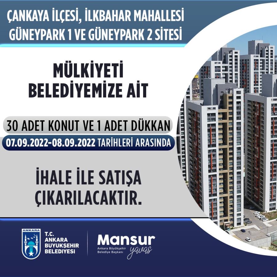 ABB 31 TAŞINMAZI DAHA İHALE İLE SATIŞA ÇIKARIYOR