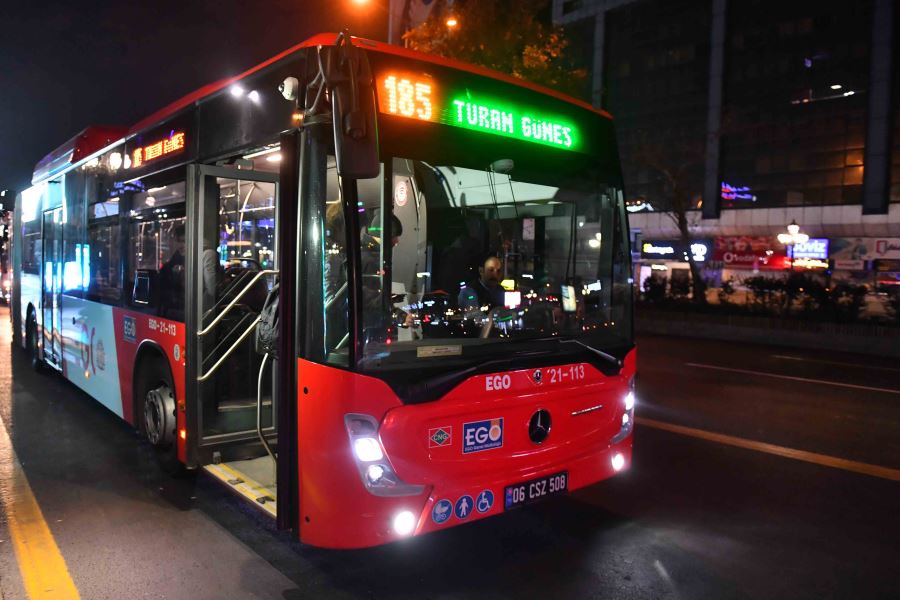 EGO OTOBÜSLERİYLE 24 SAAT ULAŞIM DEVAM EDİYOR 