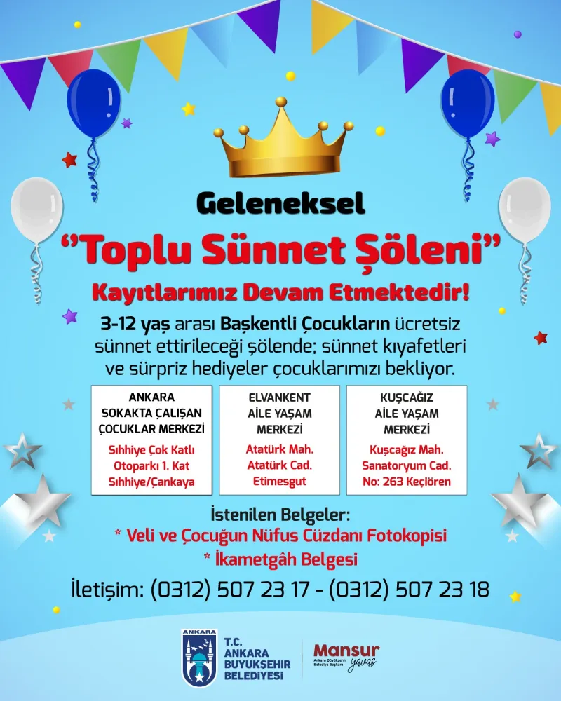 GELENEKSEL “TOPLU SÜNNET ŞÖLENİ” İÇİN KAYITLAR DEVAM EDİYOR