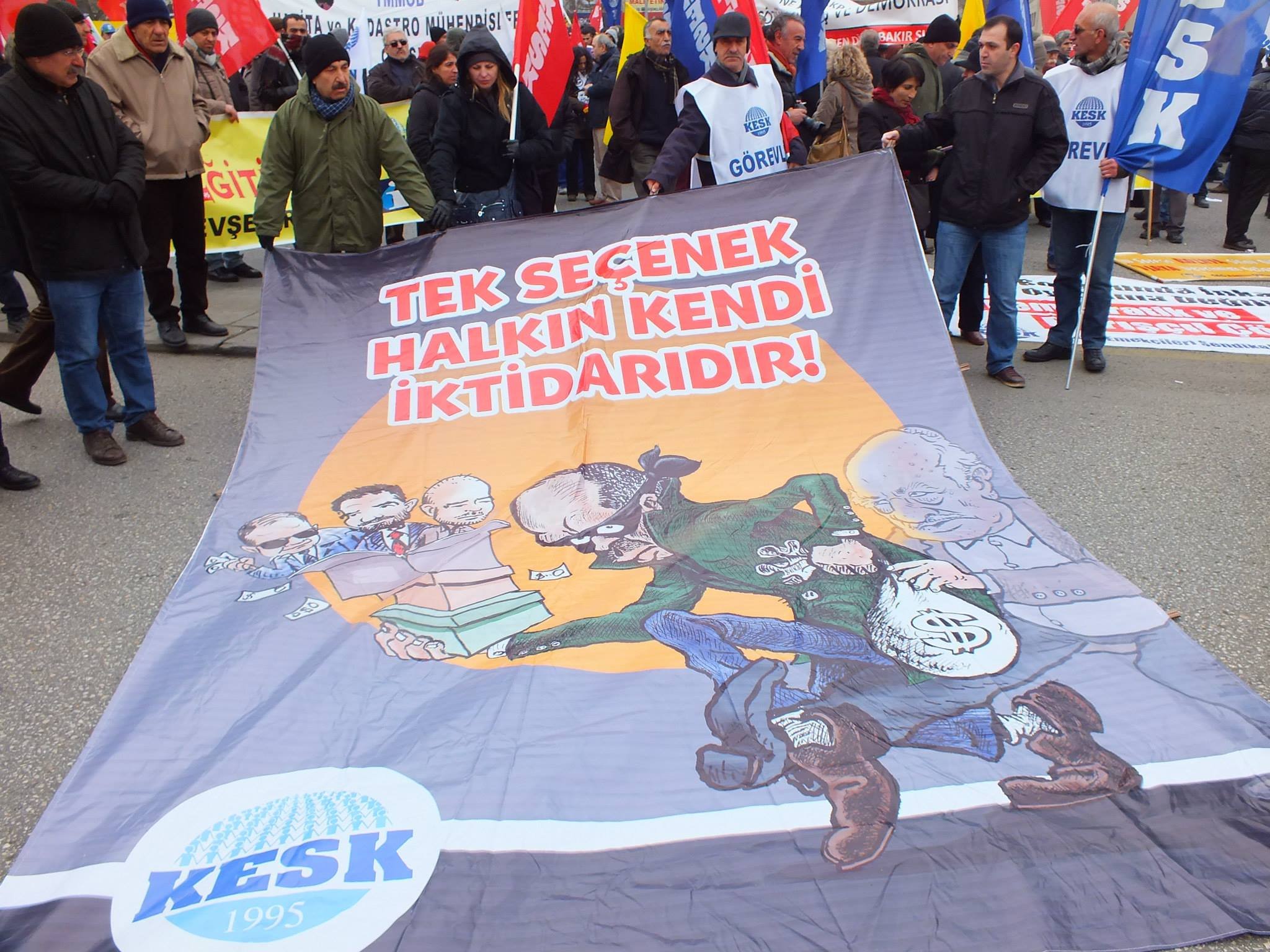Sendikalar yolsuzluğa karşı eylem yaptı