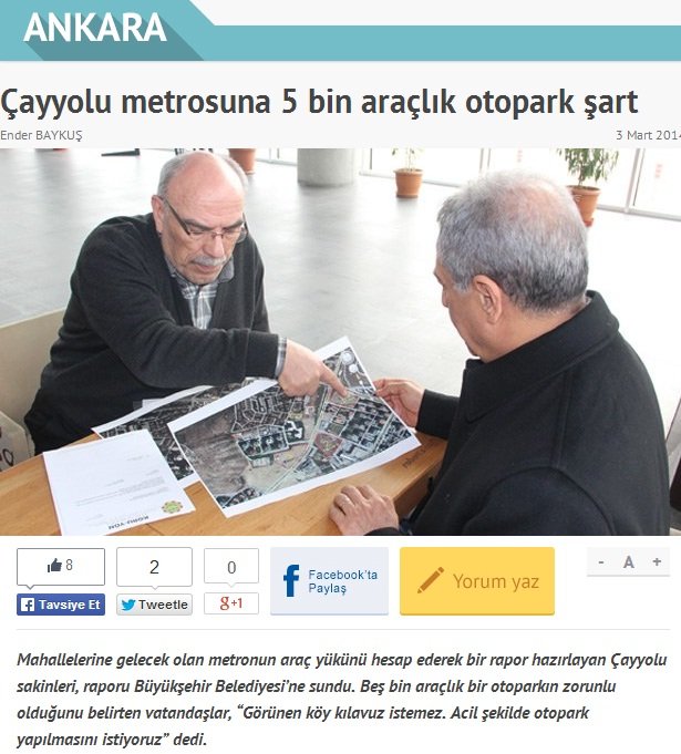 Çayyolu metrosuna 5 bin araçlık otopark şart!